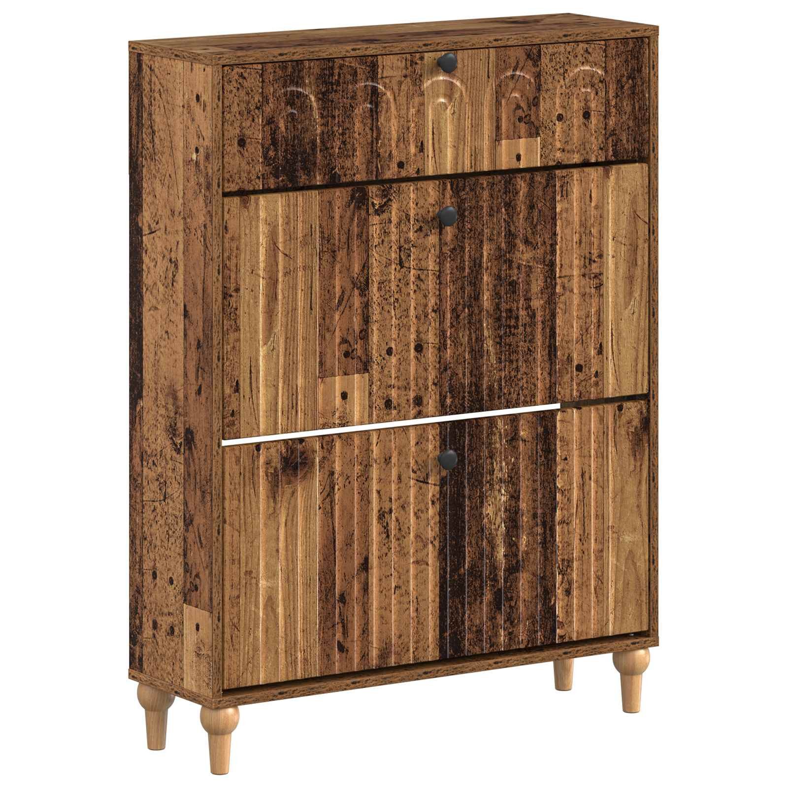 vidaXL Schuhregal Schuhschrank ALKMAAR 78 x 24 x 103 cm Holzwerkstoff Altholz