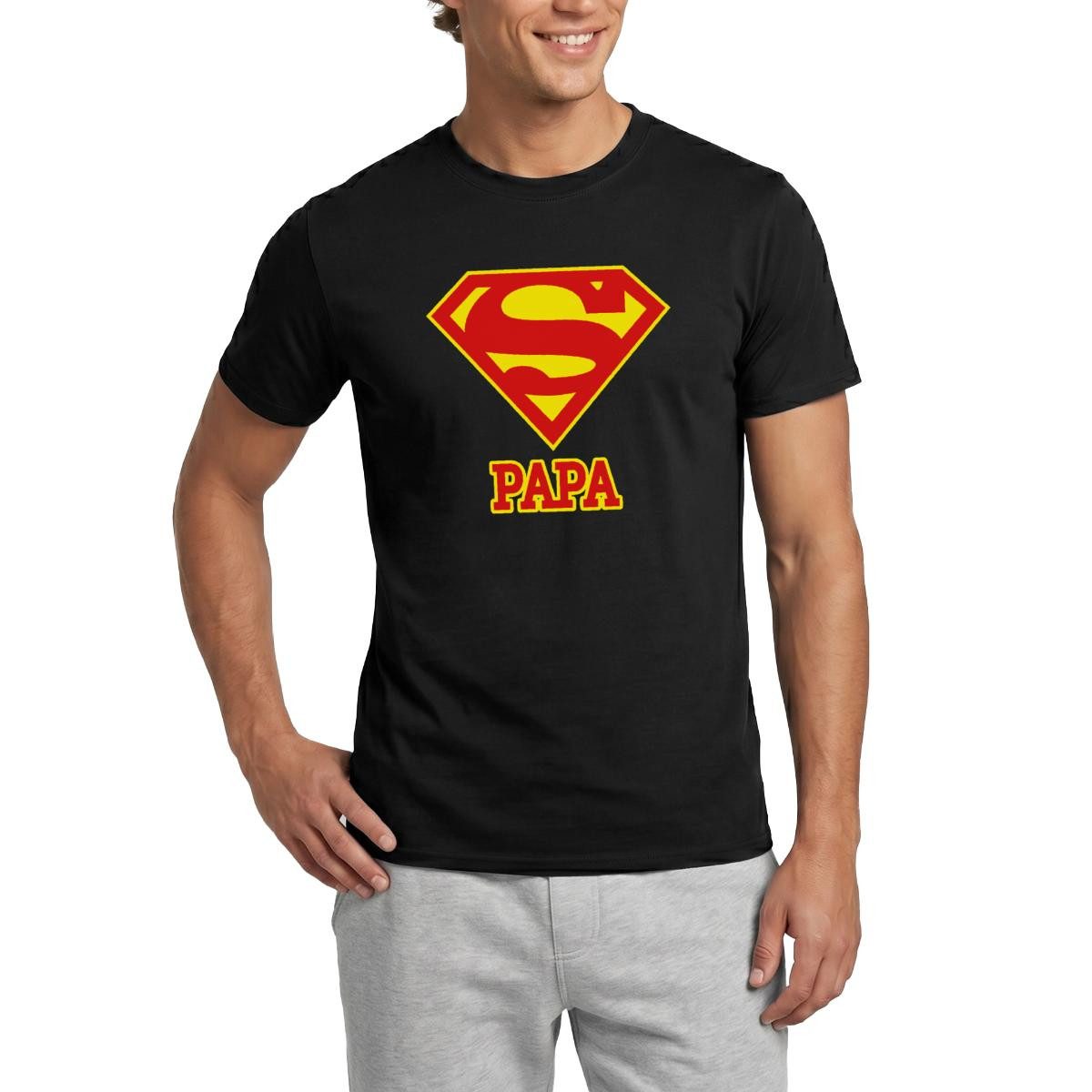 Spreadshirt T-Shirt DC Comics Superman Papa Superpapa Männer T-Shirt (1-tlg)