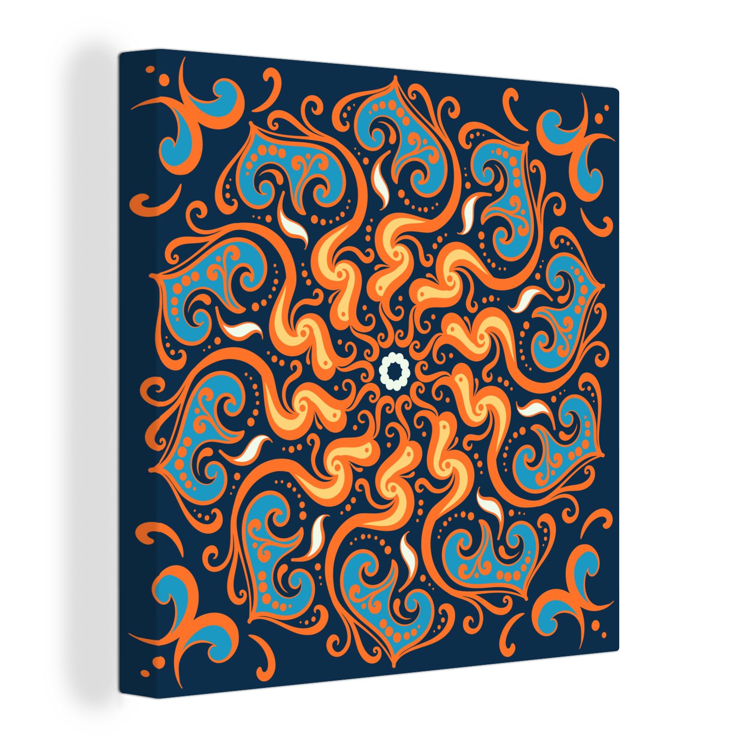 MuchoWow Leinwandbild »Mandala - Blume - Blätter - Orange«, (1 St), Leinwand  Bilder Wandbilder Wohnzimmer Dekoration online kaufen | OTTO