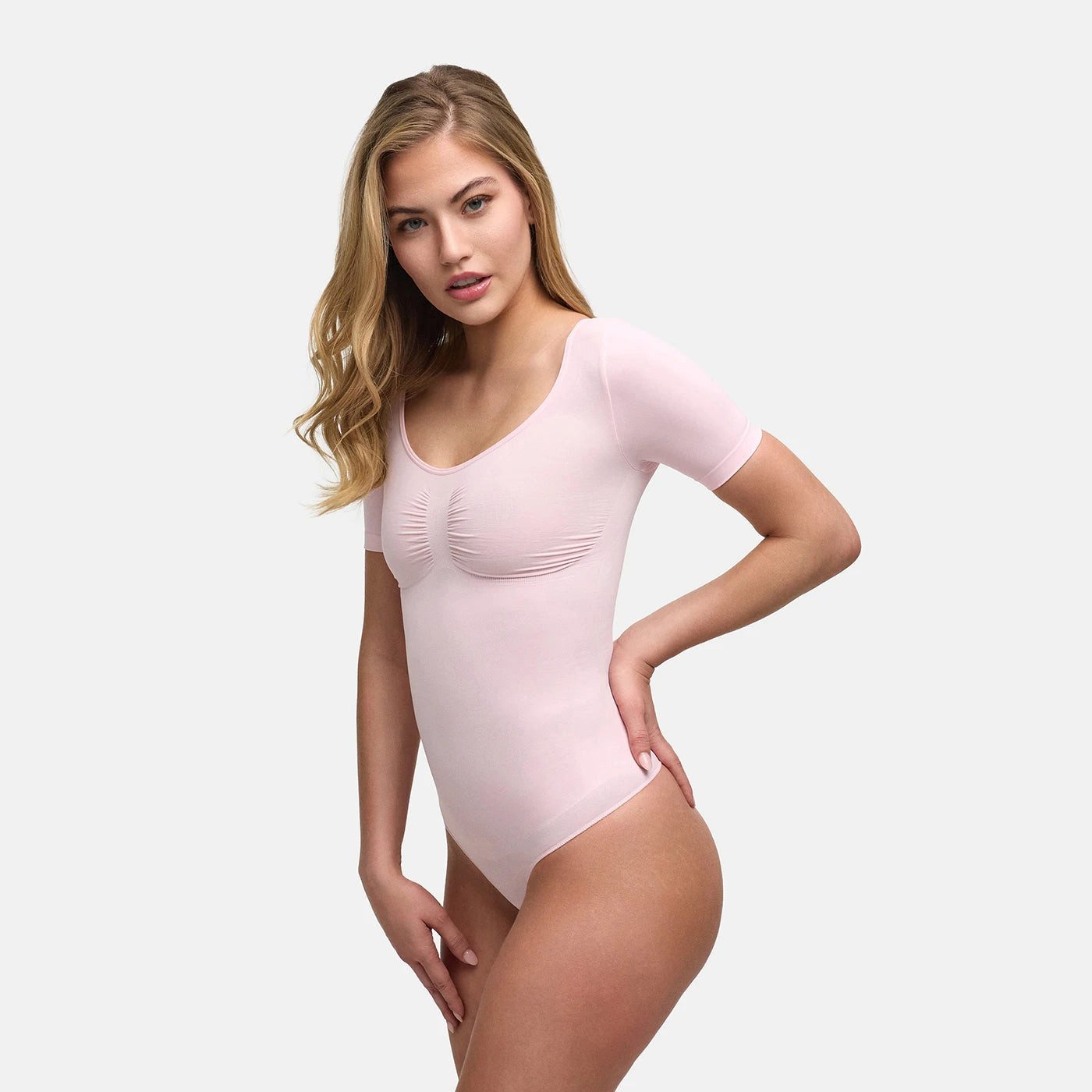 cfab Shaping-Body T-Shirt Bodysuit Sculpting Shapewear mit String-Baby Blue-3XL (1-tlg)
