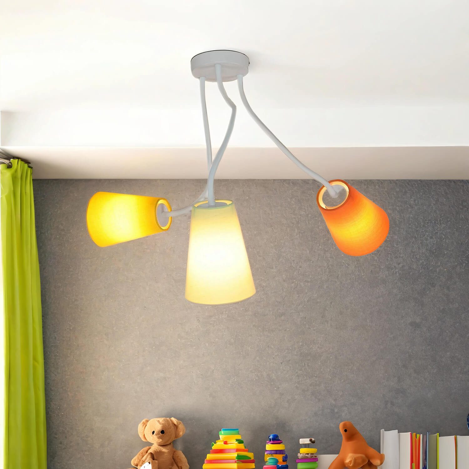 Licht-Erlebnisse Deckenleuchte WIRE, ohne Leuchtmittel, Deckenlampe Bunt flexibel Kinderleuchte Kinderzimmer Lampe