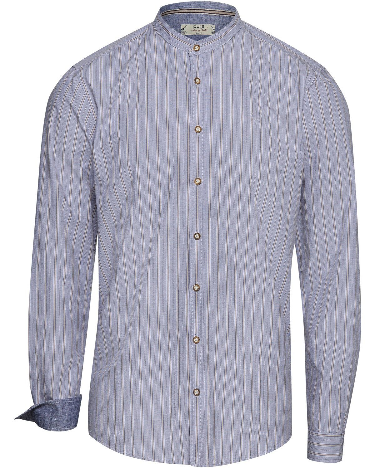 Pure Trachtenhemd Stehkragenhemd Slim Fit