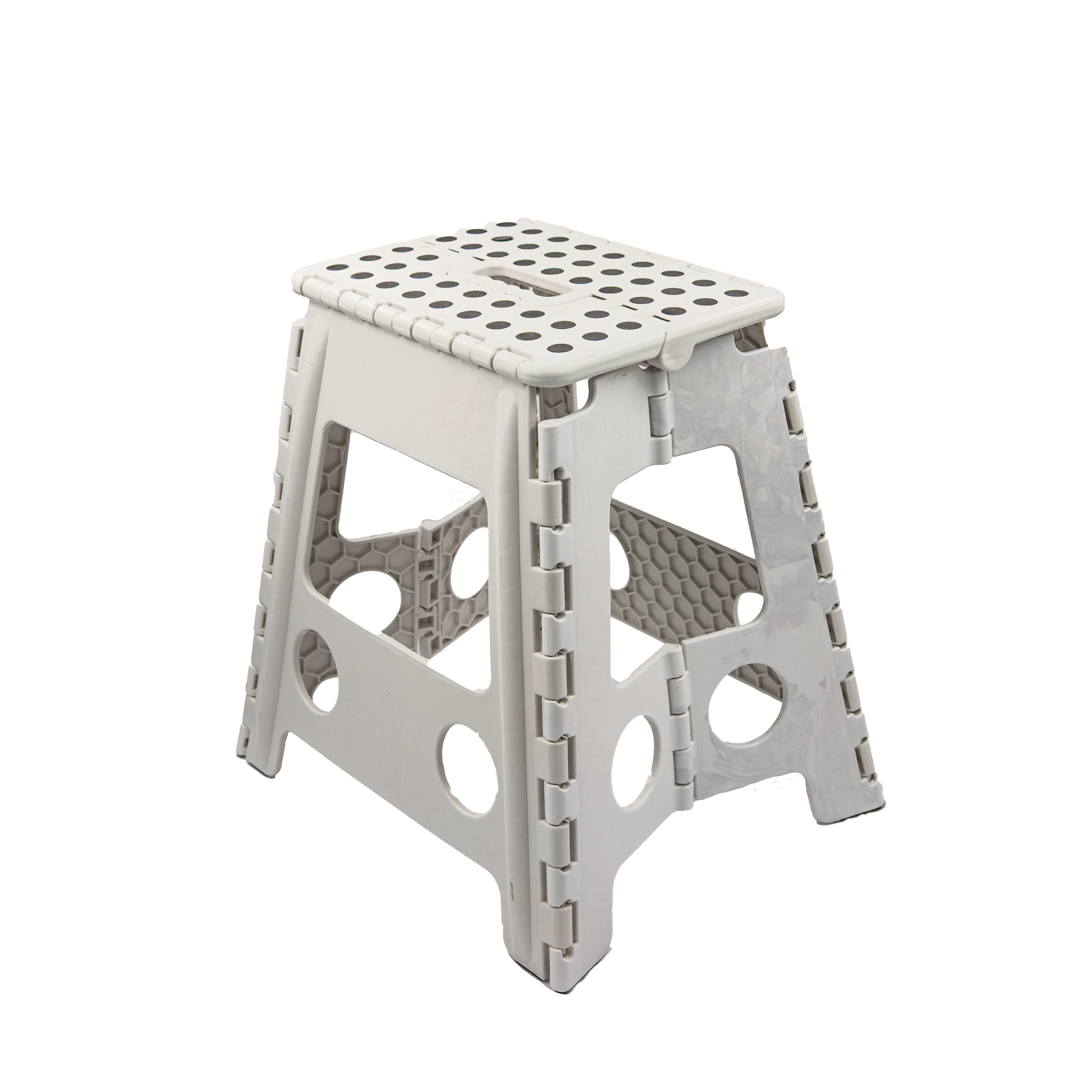 Klapptritt XL Klapphocker, Klapptritt, Tritthocker Weiß Faltbar H 40cm bis 150KG