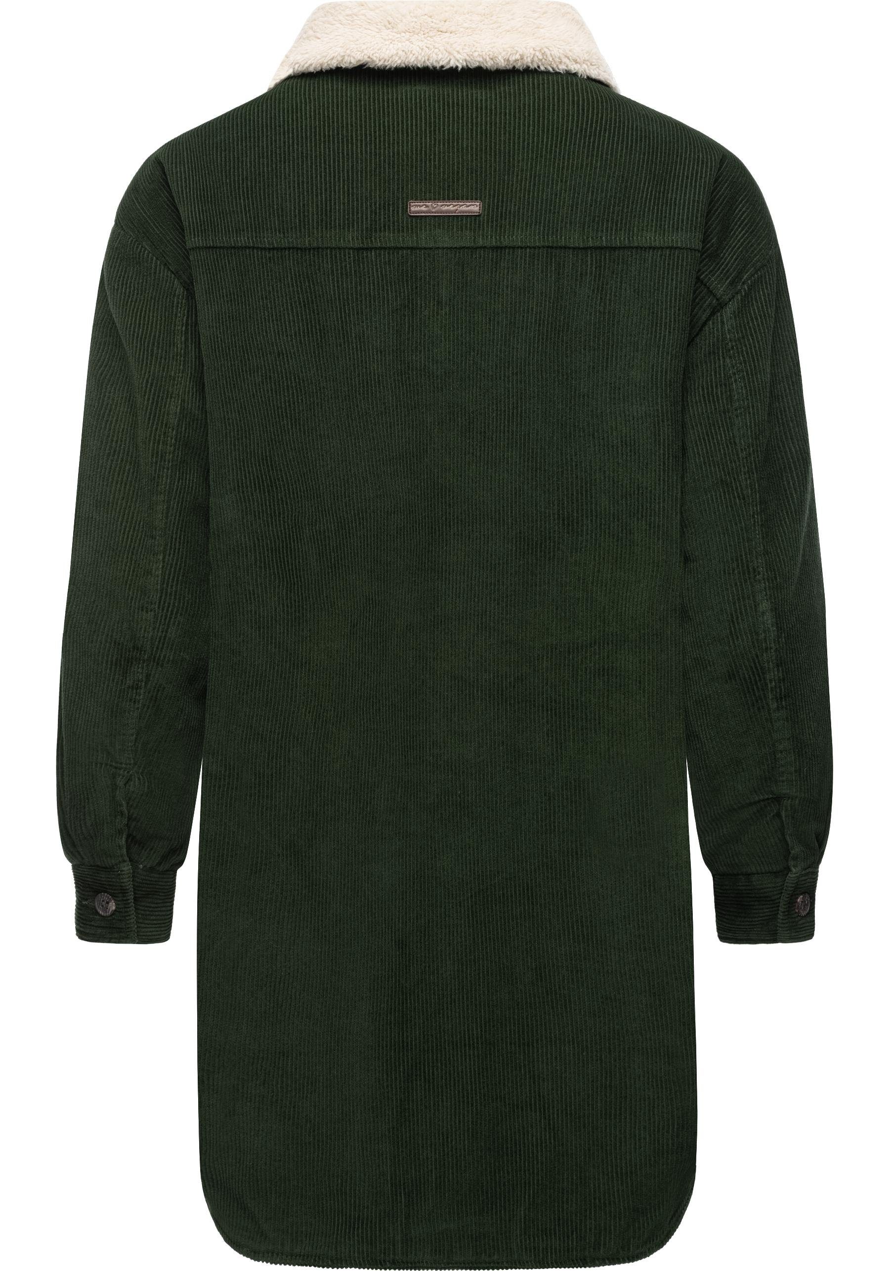 Ragwear Cordjacke Kyoka Stylische Damen Jacke aus Cord mit flauschigem Innenfutter