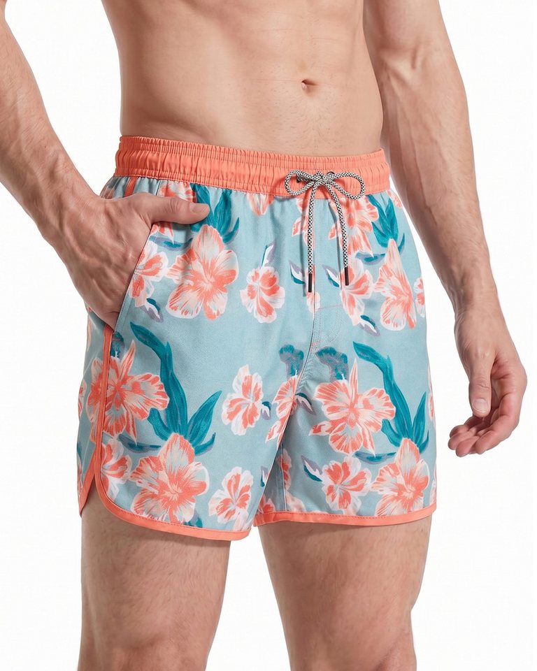 MaaMgic Shorts Herren Retro-Stil kurze Hose Sommer Sport Badehose mit Mesh-Innenslip (1-tlg)