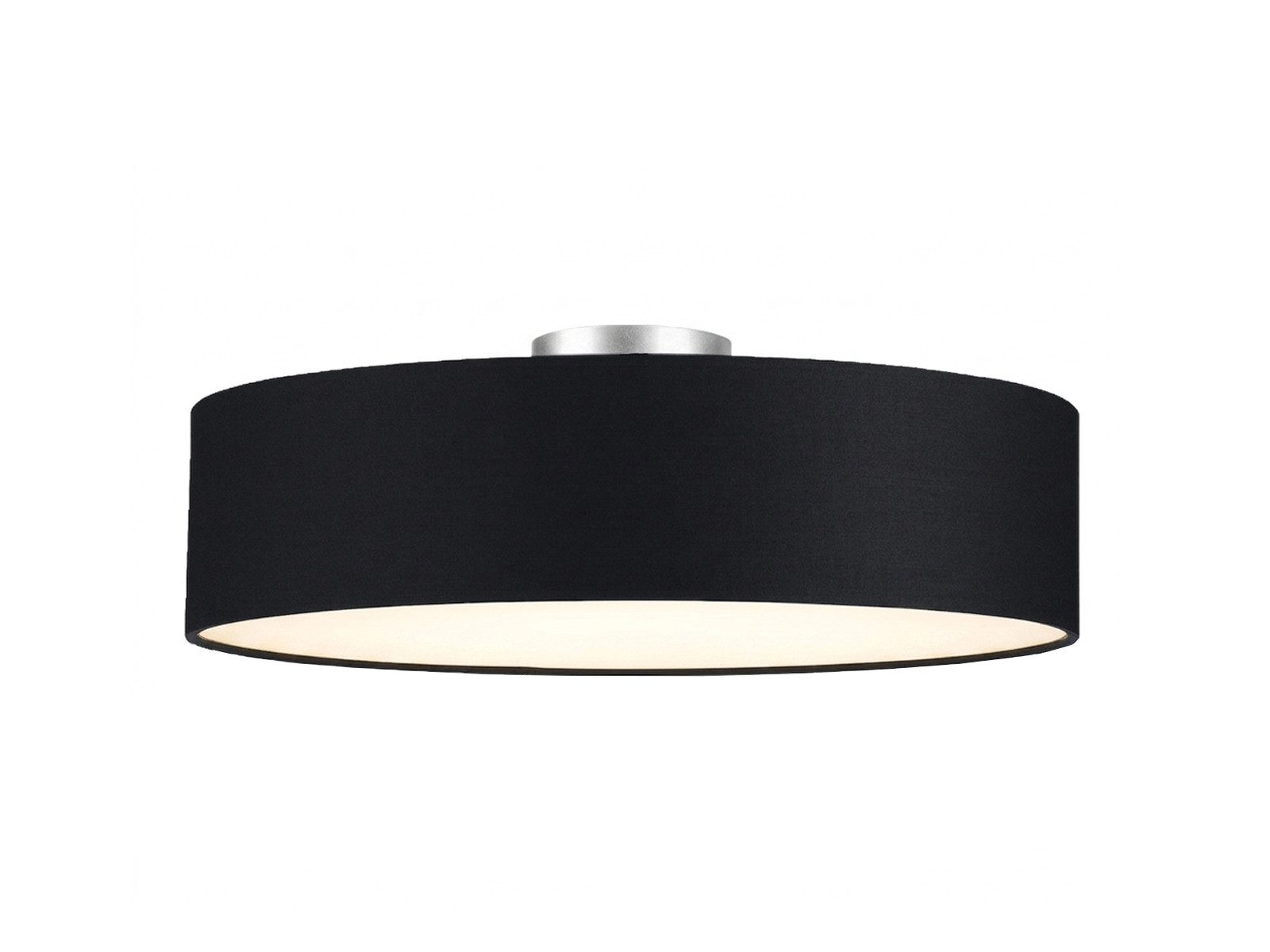 meineWunschleuchte Deckenleuchte mit Stoff Lampenschirm Schwarz Ø 60cm, ohne Leuchtmittel, große Stoff-Lampe, gemütliche Deckenlampe, E14 Schlafzimmerlampe