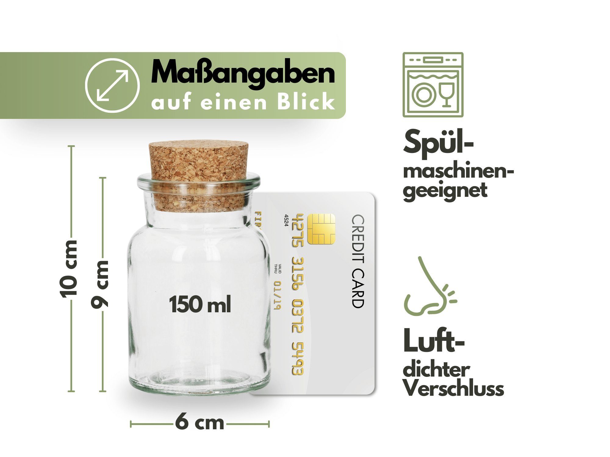 Ideal 12-tlg., Klebeetiketten Presskorken und Gewürzglas mit Glasbehälter, MAGNET, Gewürzaufbewahrung), (Spar-Set, wood4hood zur Gewürzbehälter