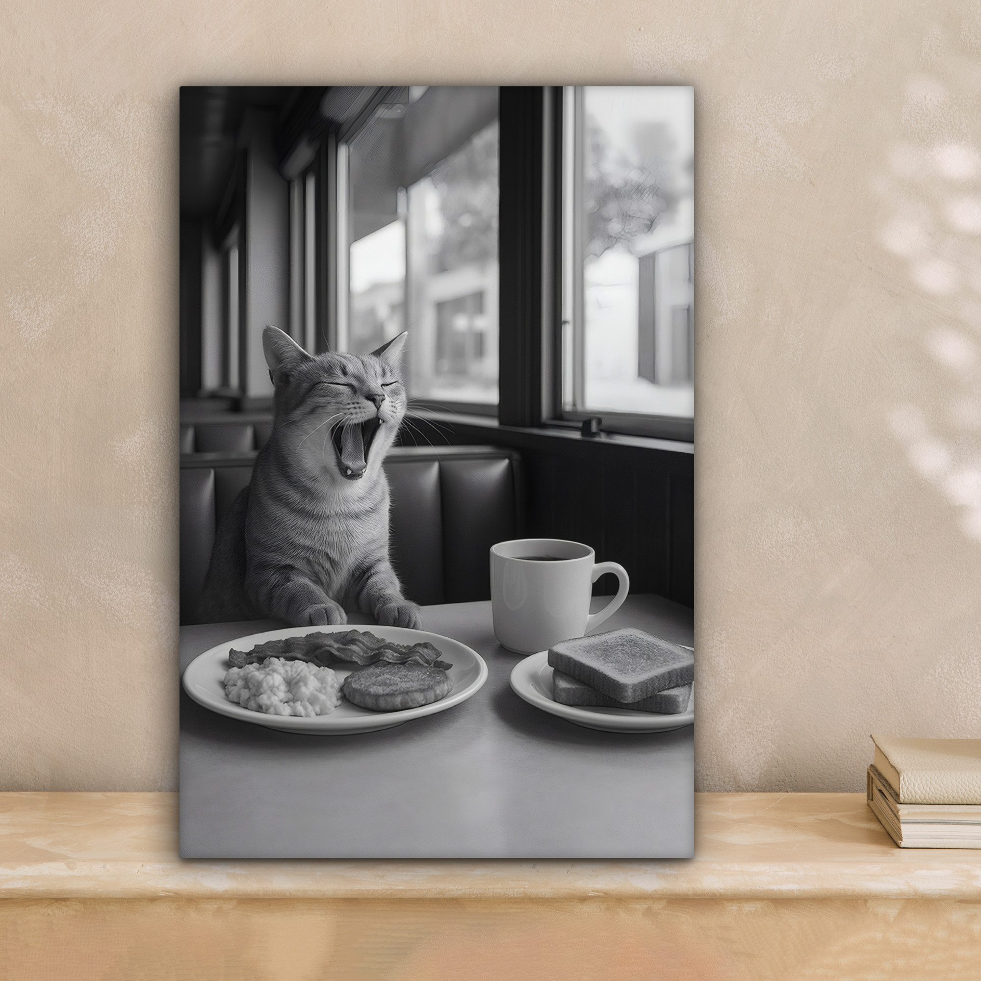 OneMillionCanvasses® Leinwandbild Katze - Kaffee - günstig online kaufen