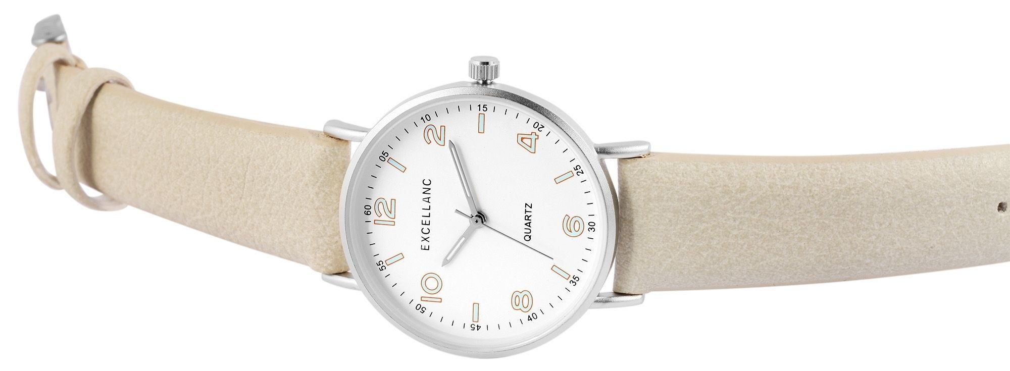 EXCELLANC Quarzuhr Mineralglas, Herrenuhr Lederimitat