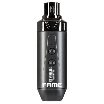 Fame Audio Mikrofon (Fame EZ Wireless Wiederaufladbares XLR-Aufstecksender und -Empfänger System für Mikrofone, Leistungsstarke Funktechnologie, hochwertige Audioqualität, Reichweite bis zu 35 Meter), Wireless XLR-Aufstecksender, Wireless XLR-Empfänger