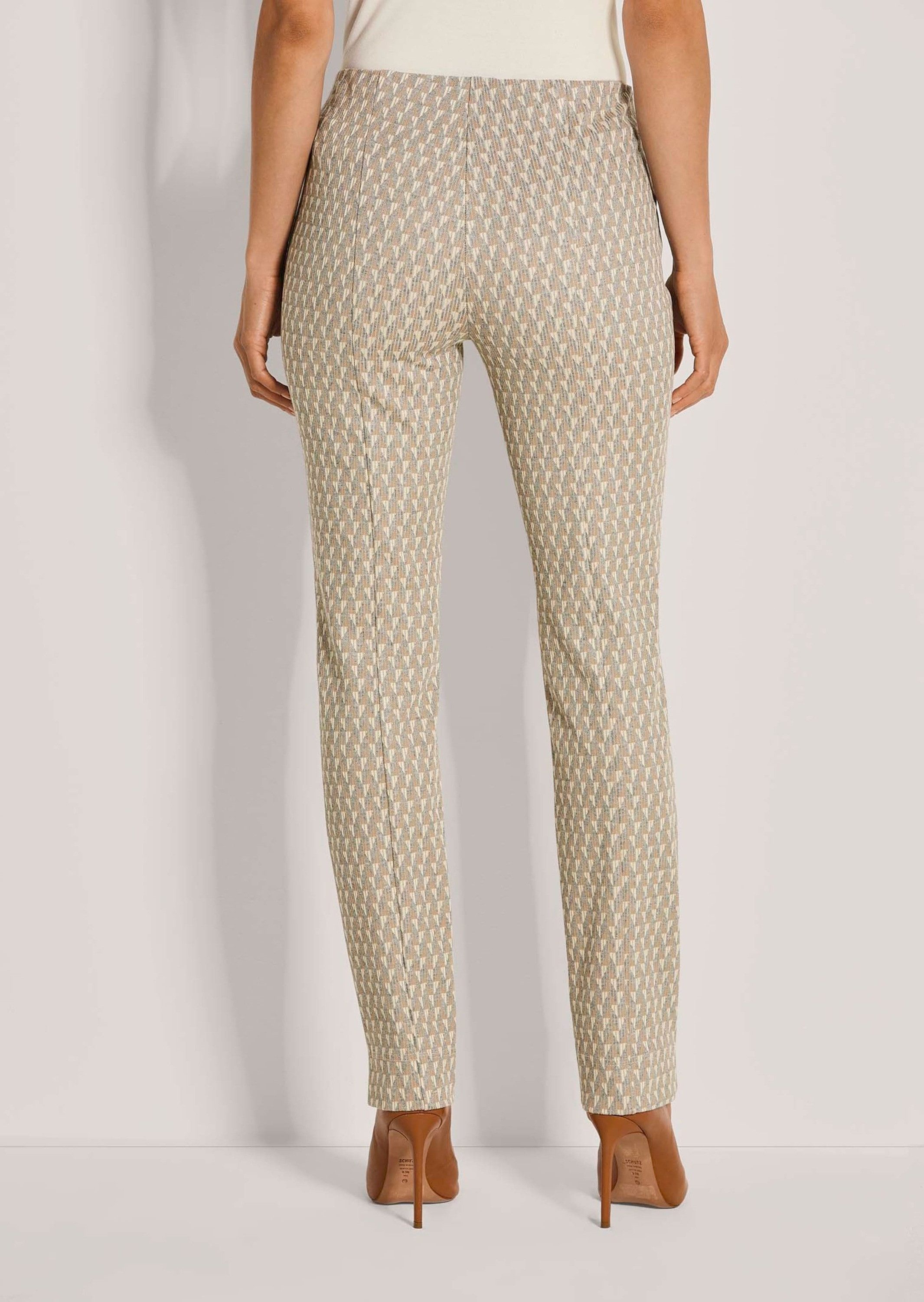 MADELEINE Schlupfhose Schmale Jacquardhose mit Muster Schlupfhose mit elastischem Bund und schmalem Bein