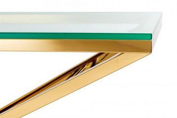 Casa Padrino Beistelltisch Luxus Konsole Edelstahl Gold Finish 150 x 40 x H 74 cm - Konsolen Tisch Möbel