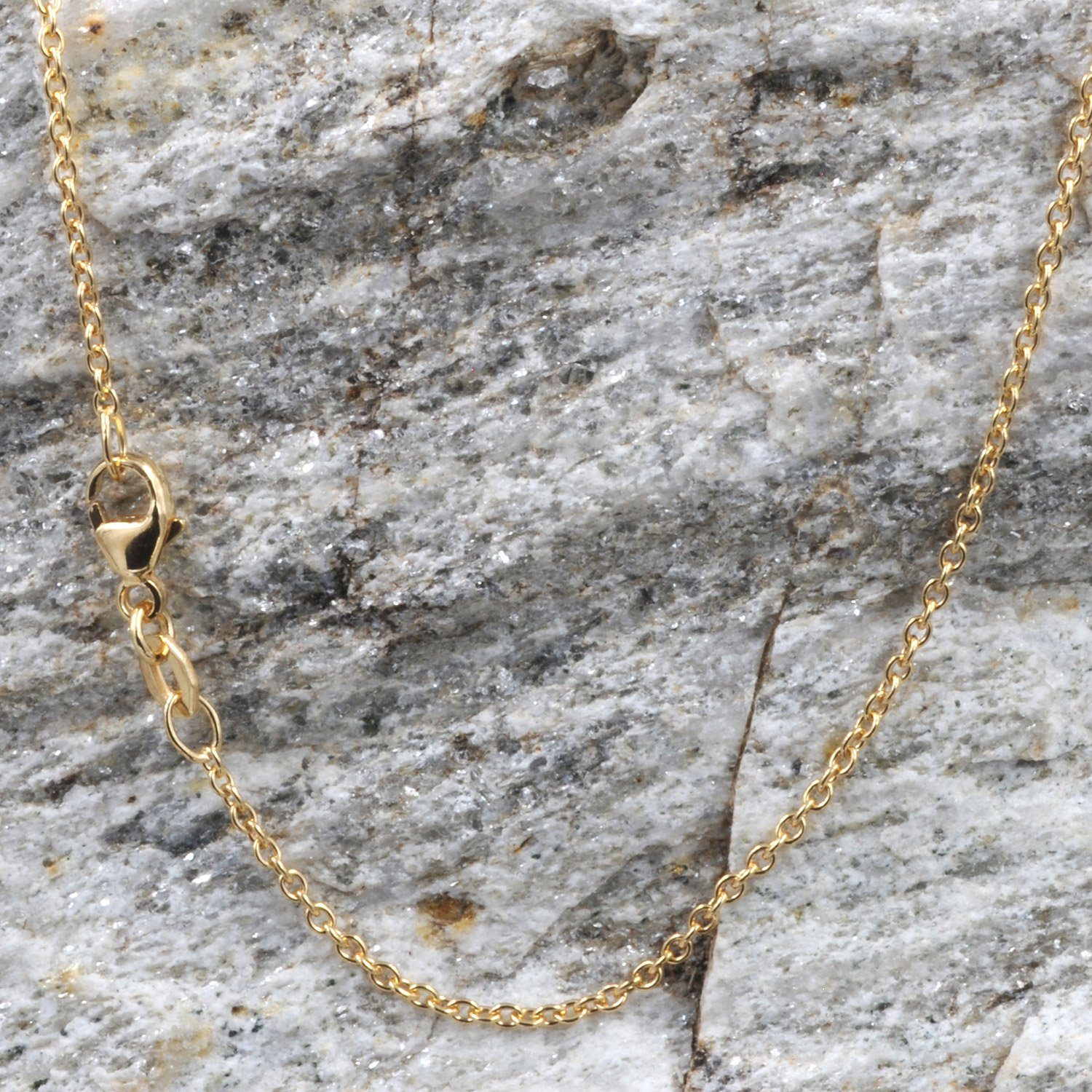 Herren Schmuck HOPLO Goldkette 1,5 mm 70 cm 750 - 18 Karat Gold Halskette Ankerkette rund massiv Gold hochwertige Goldkette 5,6 