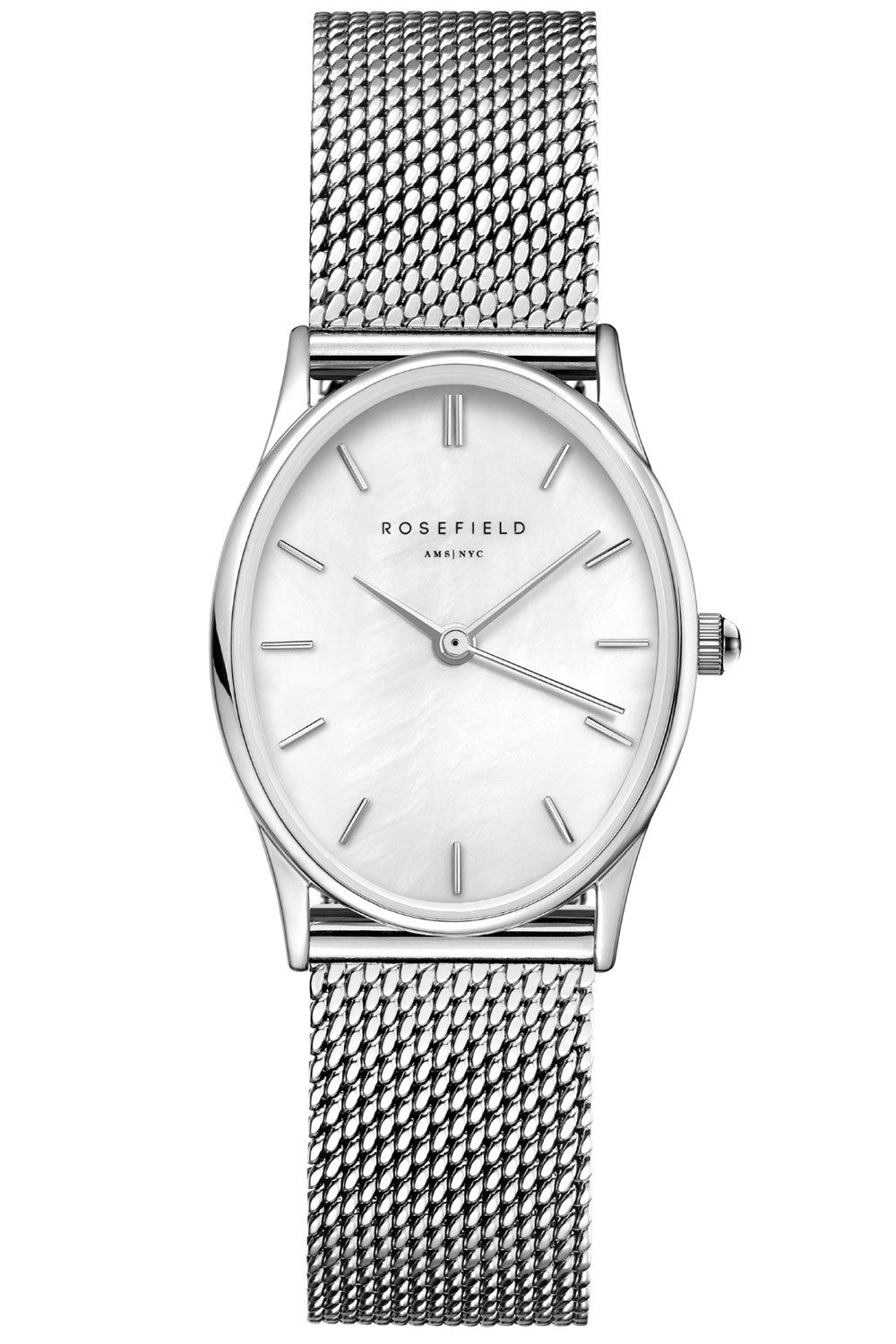 ROSEFIELD Quarzuhr Oval Silberfarben/Perlmutt