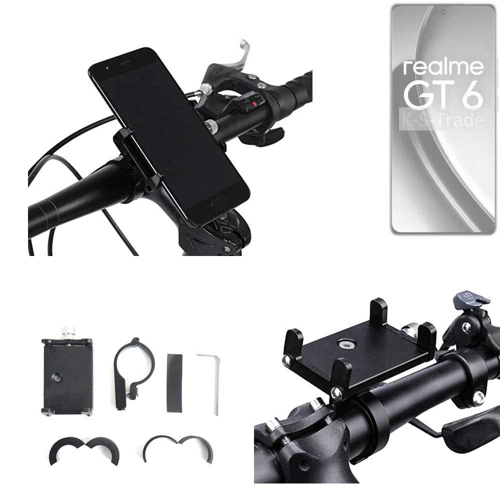 K-S-Trade Smartphone-Halterung für Realme GT 6 Global, (Handyhalterung das Fahrrad Halter Lenkstange Fahrradhalterung)