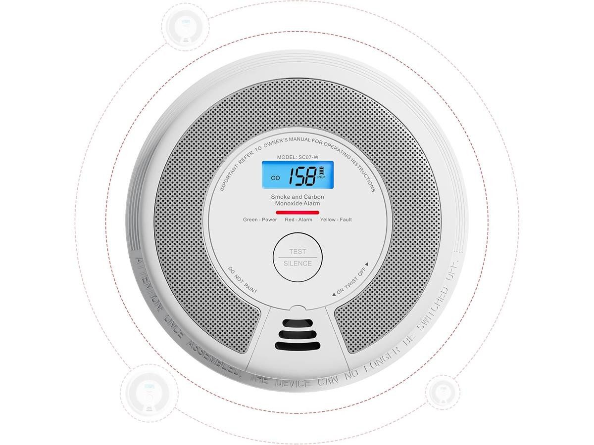 X-SENSE SC07-W Rauchmelder (LCD-Display, vernetzbar mit bis zu 24 X-Sense Link Rauchmeldern)