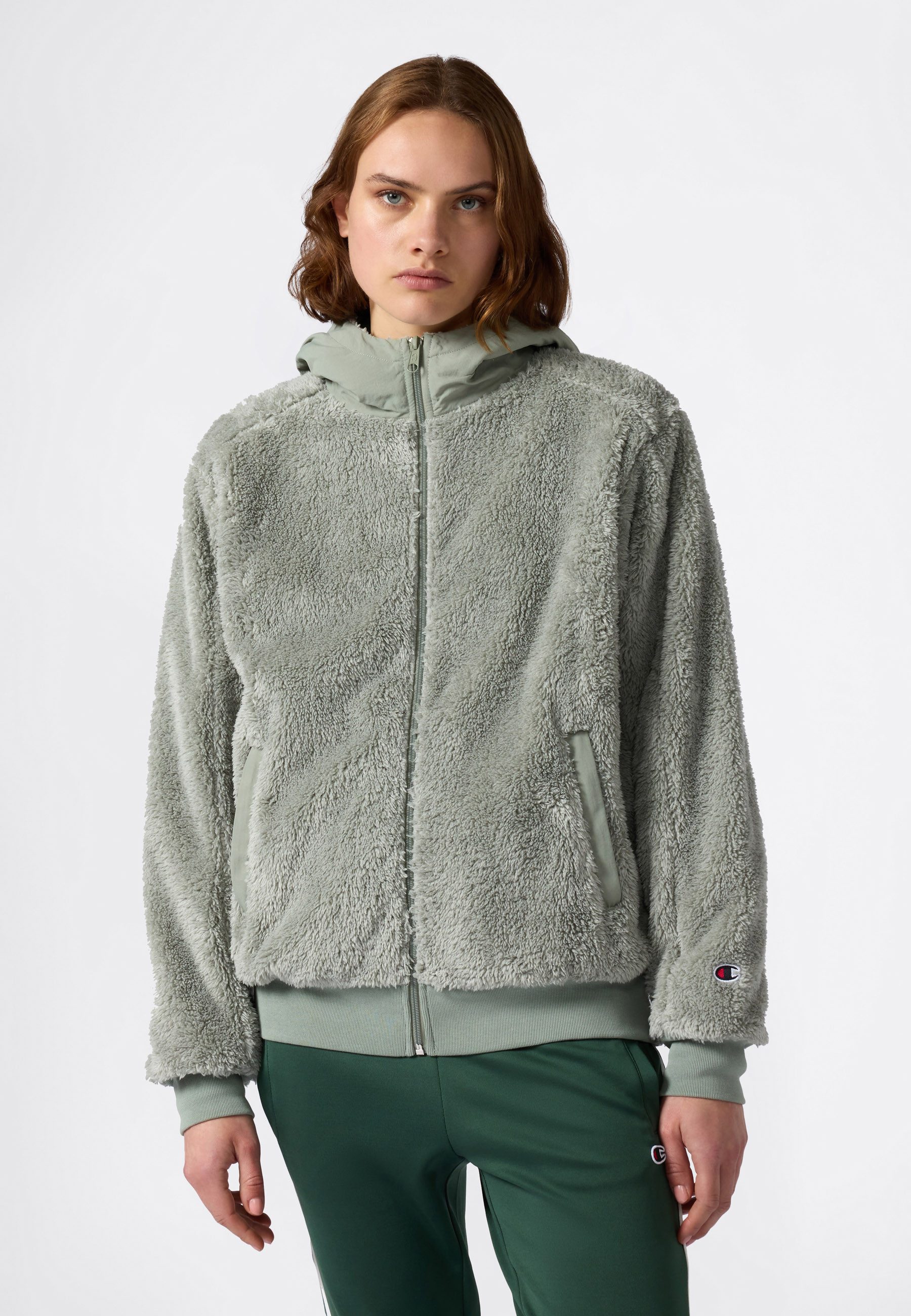 Champion Fleecejacke Polar Full Zip Hoodie 1-teiliges Design, aus Polyester und Baumwolle, leichtes Gewicht