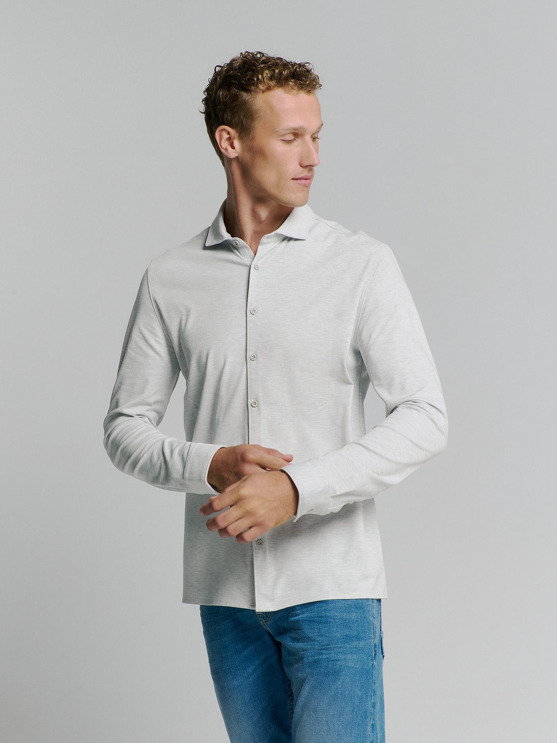NO EXCESS Langarmhemd No Excess Jerseyhemd günstig online kaufen
