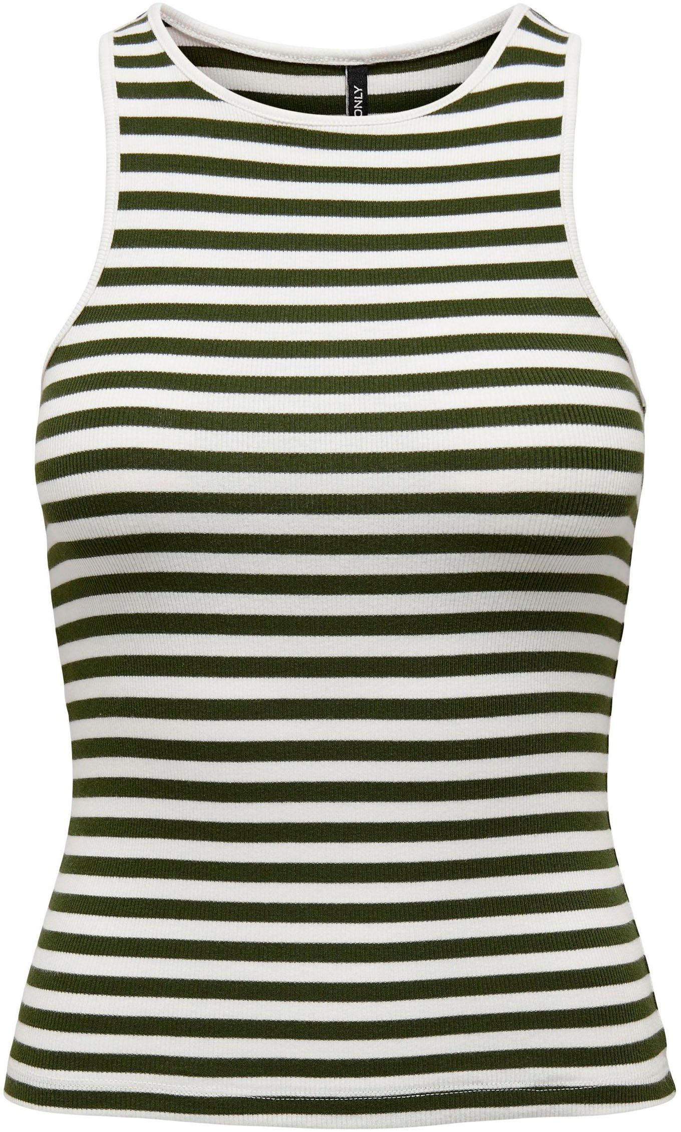 ONLY Tanktop ONLANY S/L dancer JRS Stripes:Cloud Rifle TOP Green