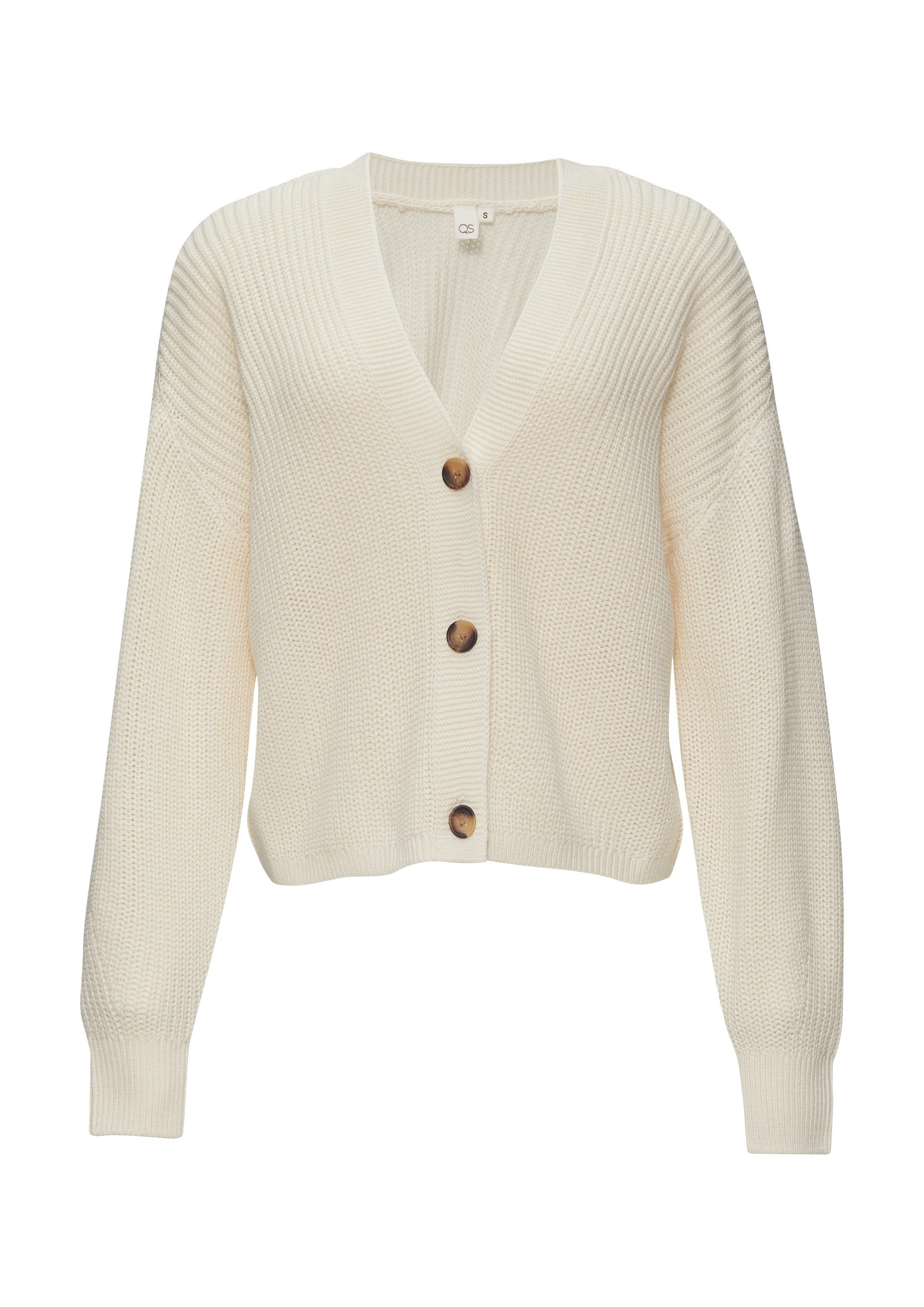 QS Cardigan Strickjacke Strickjacke aus Baumwollmix günstig online kaufen