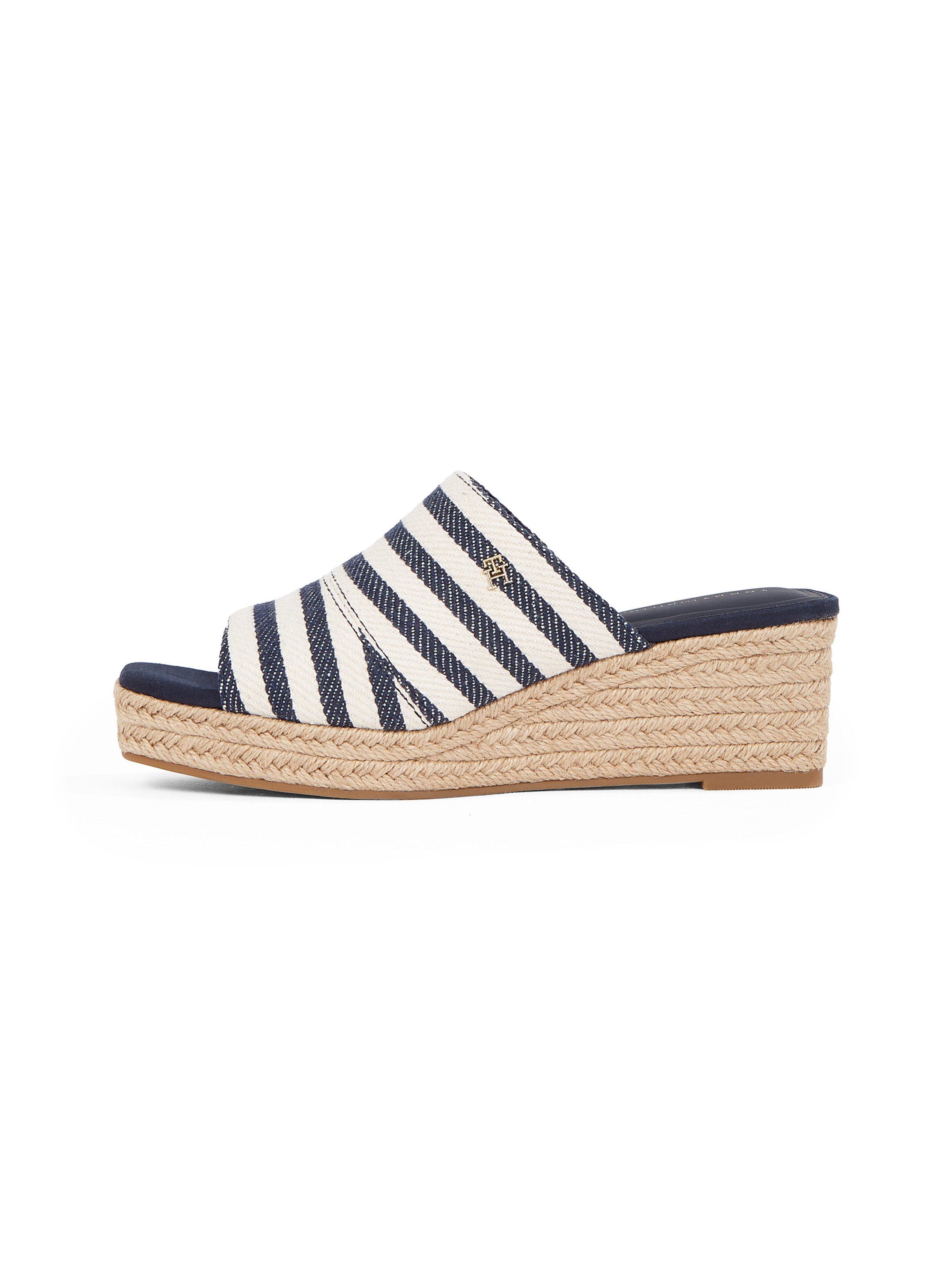 Tommy Hilfiger NAUTICAL STRIPES ESPADRILLE MULE Pantolette, Keilabsatz, Som günstig online kaufen