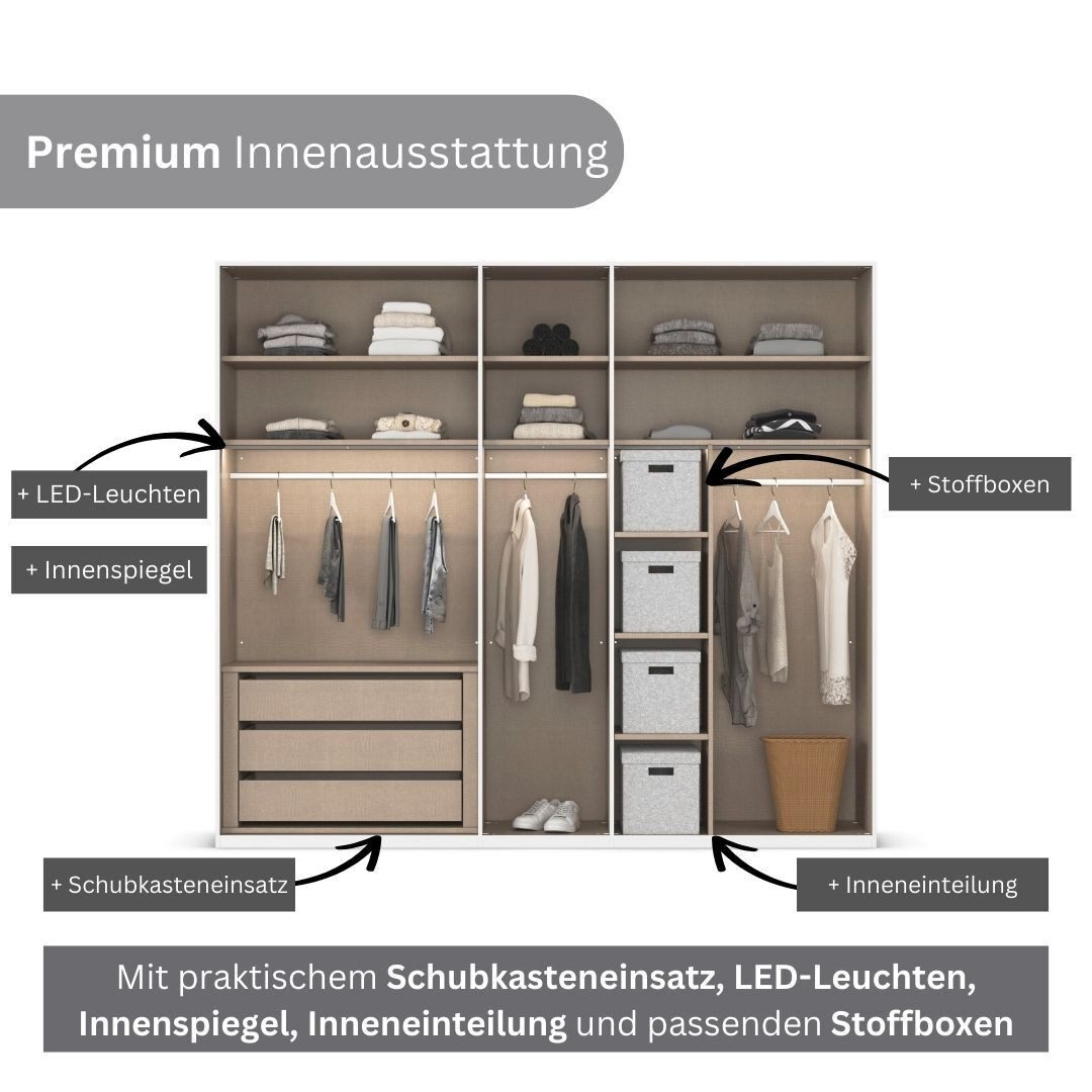 LeGer Home by Lena Gercke Kleiderschrank Schrank Garderobe Ankleide Schlafzimmer Flur SERINA Eyecatcher (3 verschiedene Ausstattungen BASIC/CLASSIC/PREMIUM (ink – Bild 5 von 5