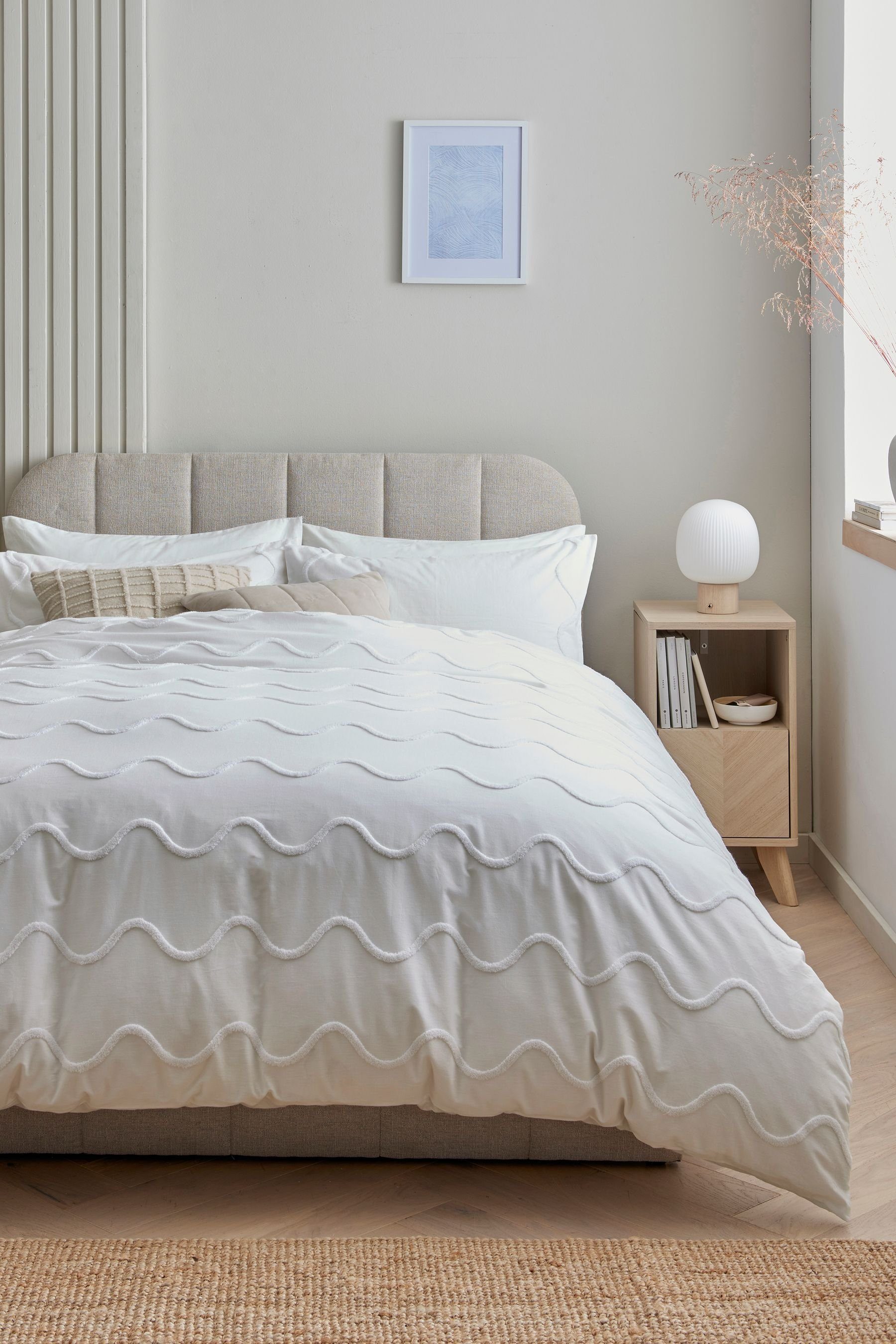 Bett-Set, Bettwäsche aus 100% Baumwolle mit getufteter Welle, Next, Bezug:  Baumwolle