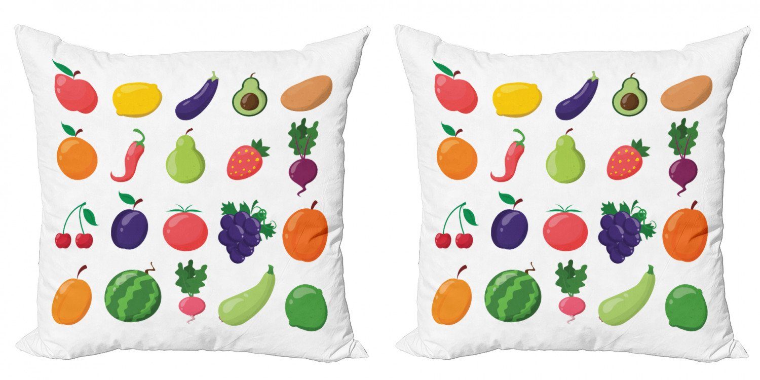 Und Abakuhaus Gemüse Diätessen Modern Kissenbezüge Stück), (2 Doppelseitiger Früchte Digitaldruck, Accent