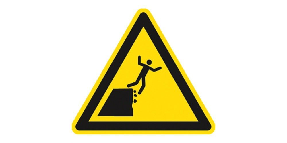 Thumbnail - König Werbeanlagen Hinweisschild Warnung vor instabiler Klippenkante, Symbolschild, ISO 20712-1