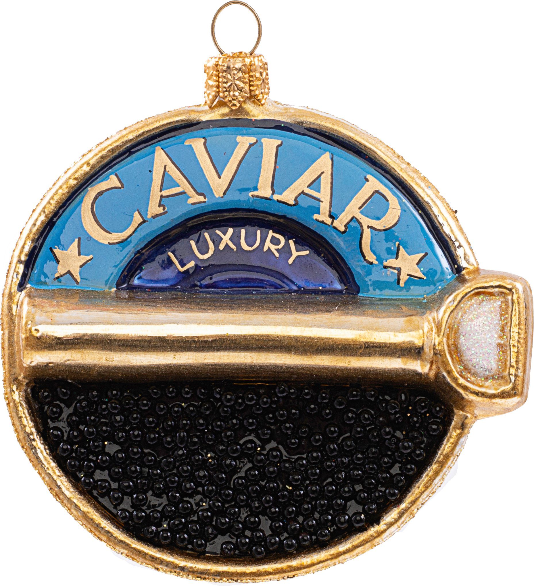 Dose Kaviar Glas IMPULS gold Christbaumschmuck, Christbaumschmuck 8cm schwarz /