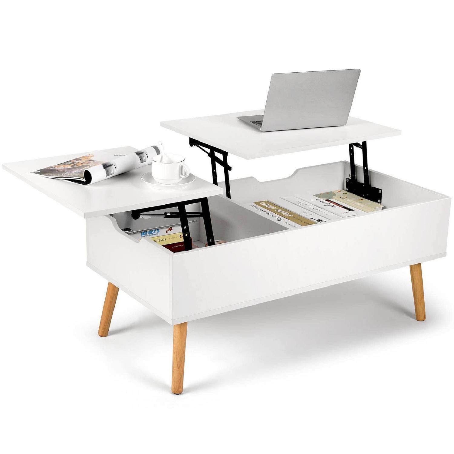 LuxusKollektion Couchtisch Couchtisch Höhenverstellbar Weiß (1-St)