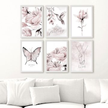 homestyle-accessoires Poster Bilderset A HOME IS NOT A PLACE IT'S A FEELING 6er SET DIN A4 ODER DIN A3 Prints, Ohne Bilderrahmen