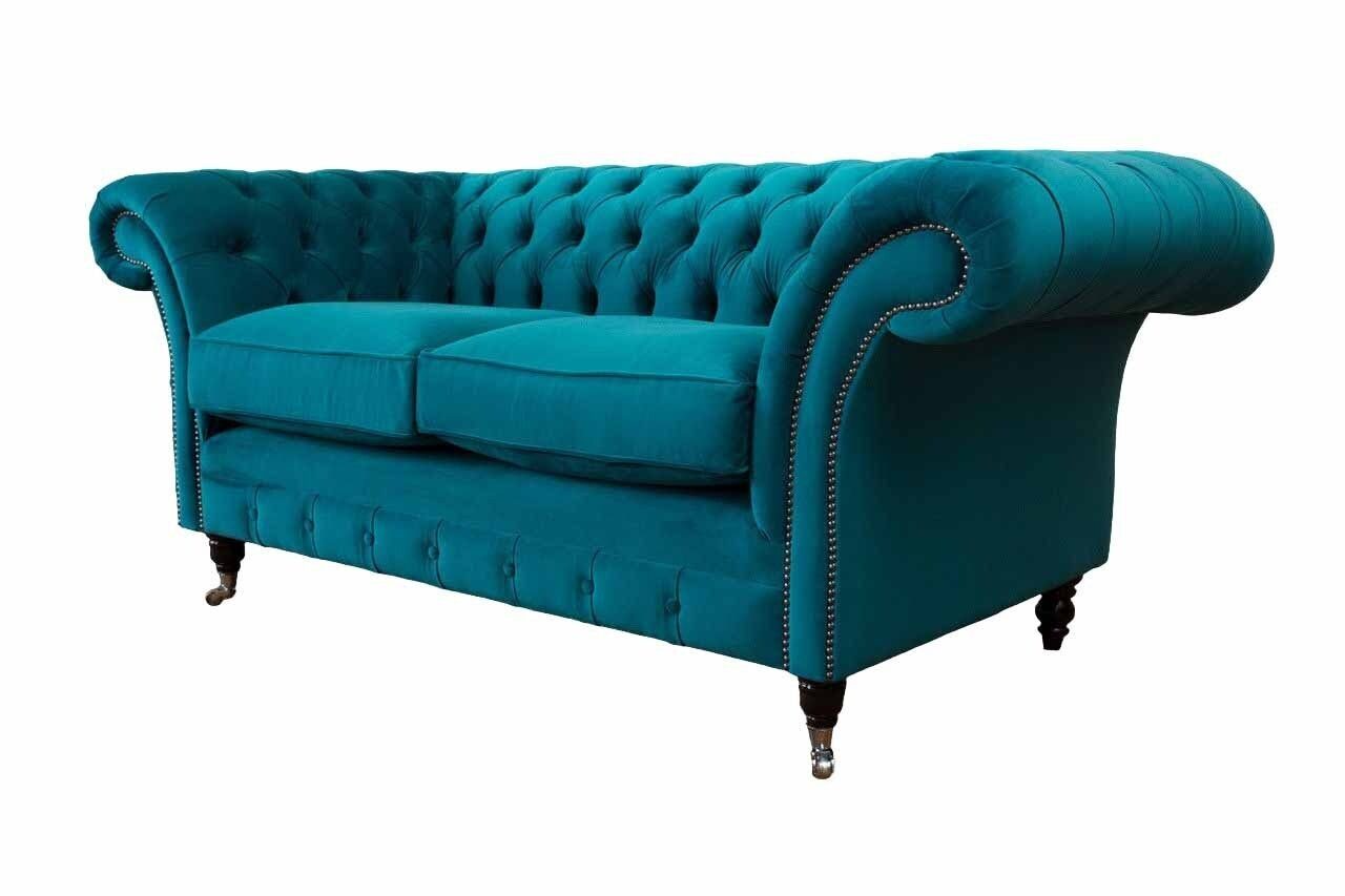 JVmoebel Sofa Chesterfield 2 Sitzer Couch Polster Sitz Textil Stoff Couchen Sofa Neu, Made In Europe
