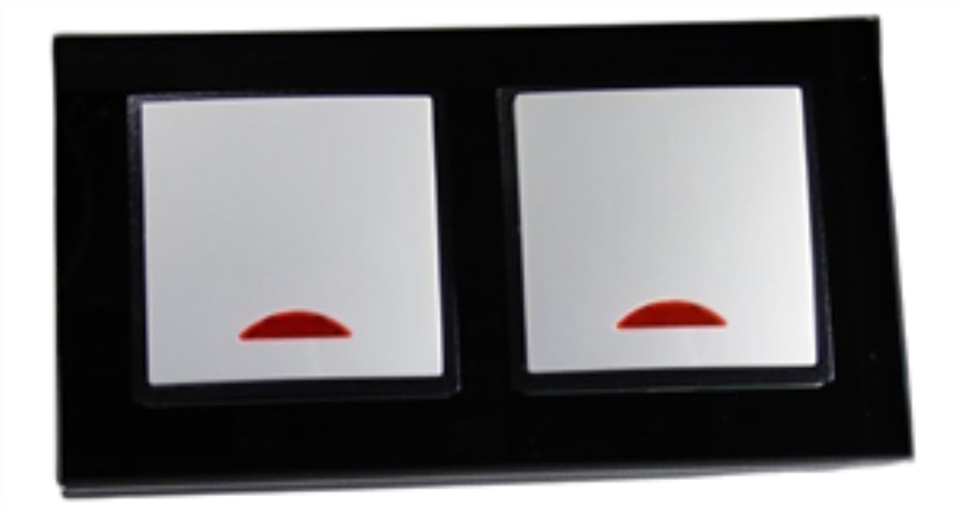 Lichtideen Schalter 7847 Abelka Nuovo schwarz GLAS 2 x Kontroll Schalter Glimmlampe 250V (Taster, Schalter, Anennendose, Steckdose mit USB lieferbar)