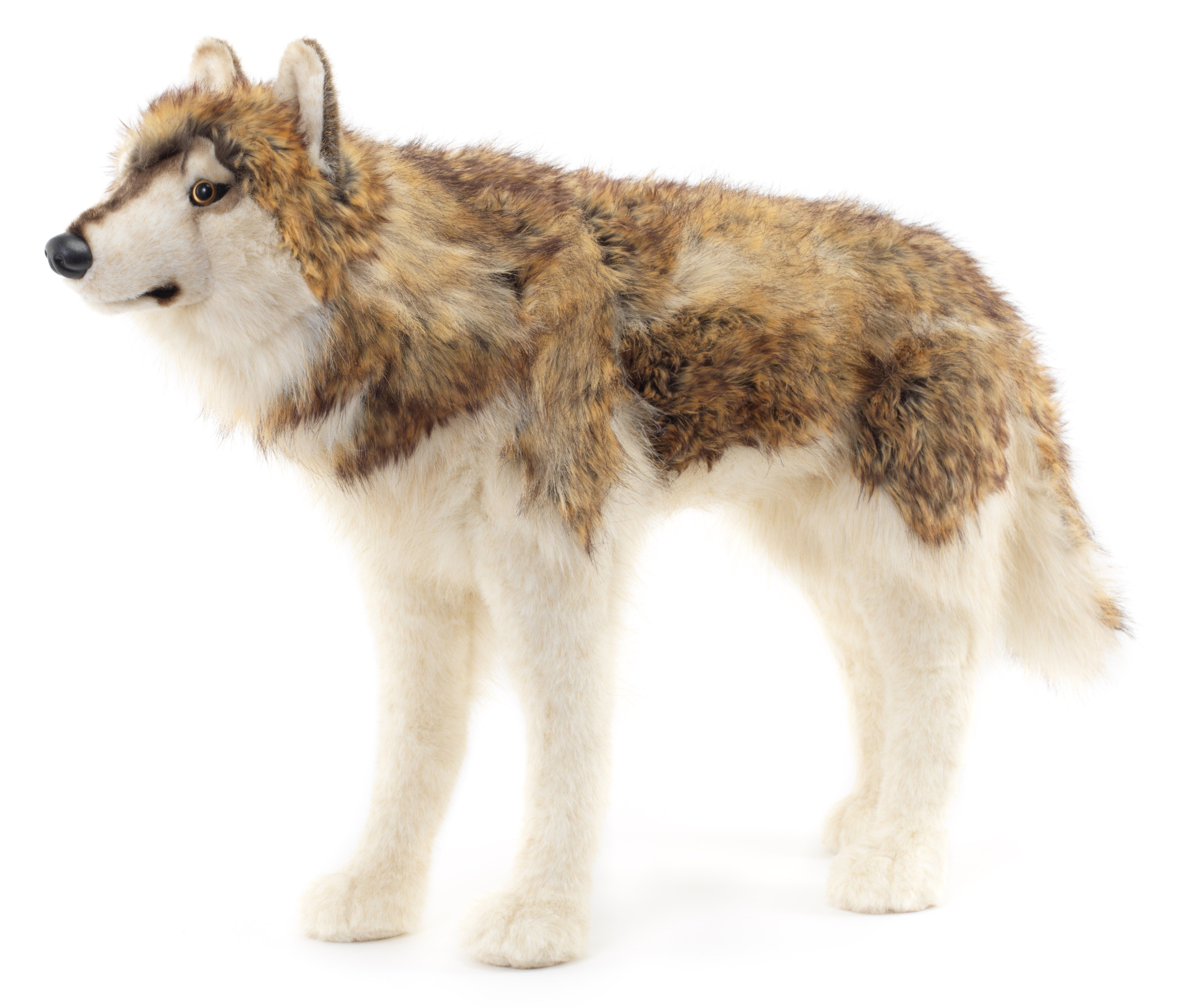 - Plüsch-Wolf, - Füllmaterial % Wolf, 94 stehend Lupus zu Kuscheltier 100 Uni-Toys (Länge) - Plüschtier, cm recyceltes
