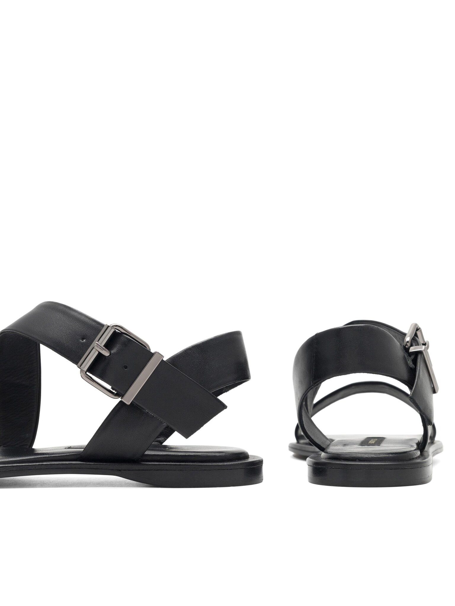 GINO ROSSI Gino Rossi ANCONA 108087 – Damen-Ledersandalen Schwarz Sandale Schnalle, offener Zehenbereich, leicht