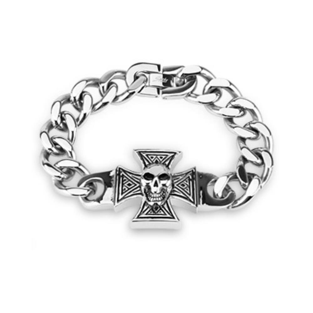 (1 Silber aus Keltenkreuz Armband Herren Armband, Totenkopf Edelstahl BUNGSA Bracelet Armband Armschmuck 1-tlg),
