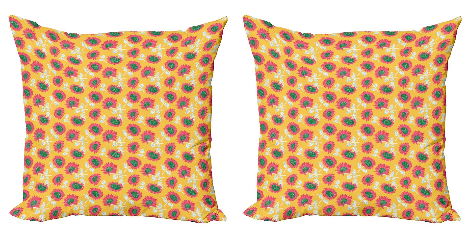 Kissenbezüge Modern Accent Doppelseitiger Digitaldruck, Abakuhaus (2 Stück), Blumen Sommer Zusammenfassung Sonnenblumen