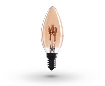 Crown LED Halogenlampe LED Edison Kerzen Glühbirne E14, Dimmbar, 2W, WW, 230V, EL09, 1 St., Warmweiß 1 Stück (1er Pack)Antik