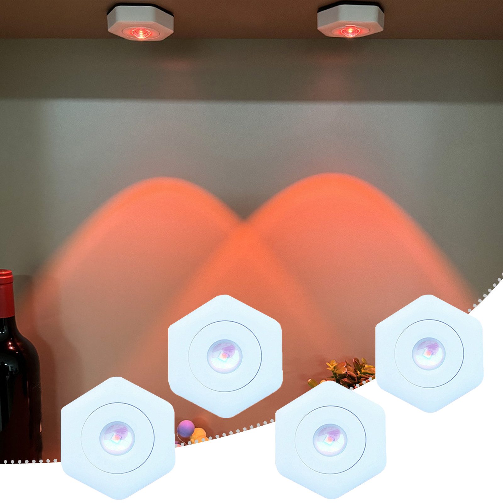 MUPOO Unterschrankleuchte LED-Spots Batteriebetrieben 1/2/4er-Pack, Kabello günstig online kaufen