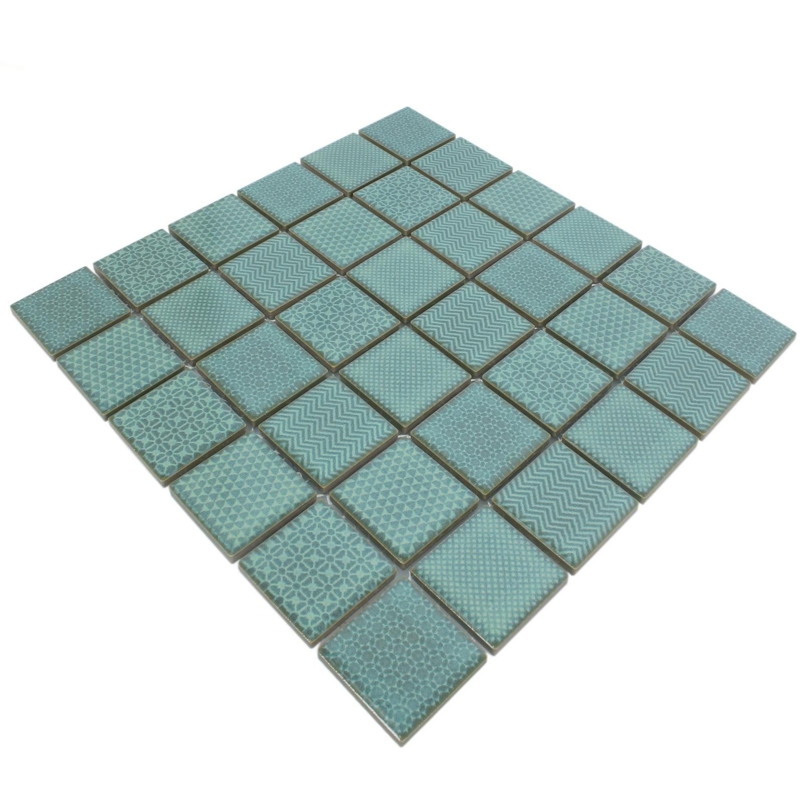 Mosafil Mosaikfliesen Mosaikfliesen Keramik Sapporo, Keramik 29.800x29.800, grün, Rutschfest