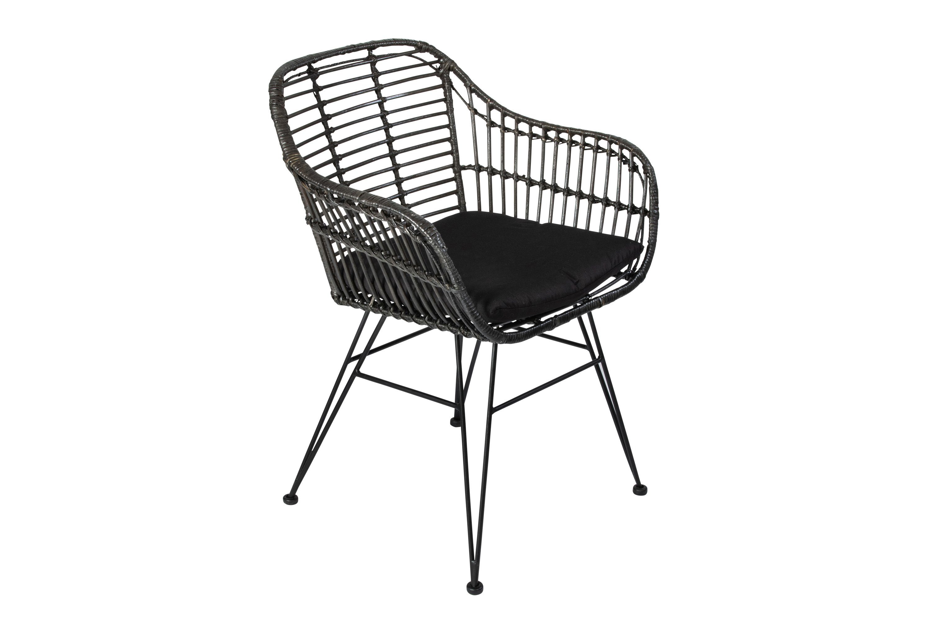 SAM® Esszimmerstuhl Piräus, Trendiger Rattanstuhl, geflochtenes Design, Metallgestell