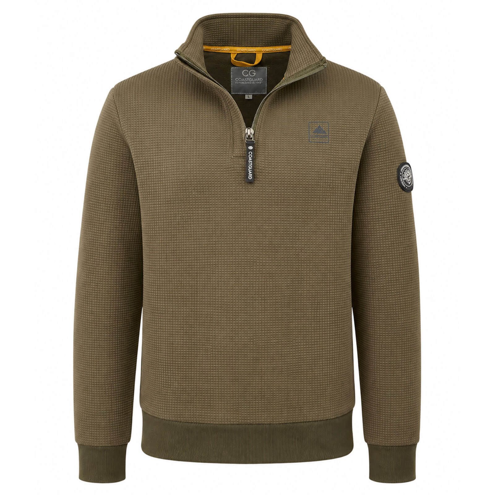 Coastguard Troyer Herren Sweat-Troyer 80937 mit Waffelstruktur - Pullover Troyer-Kragen Stehkragen mit Reißverschluss, Rippbündchen an Ärmeln und Saum – Bild 2 von 5