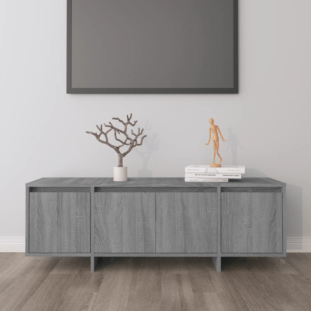 furnicato TV-Schrank 120 x 30 x 40,5 cm Grau Sonoma (1-St) Lowboard mit 4 Türen für DVDs und Konsolen im Wohn- oder Schlafzimmer