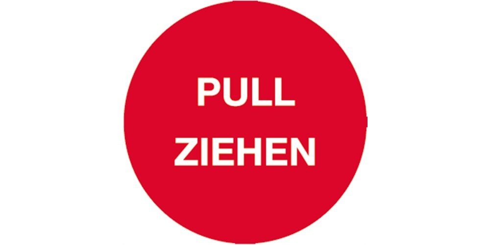 König Werbeanlagen Hinweisschild Piktogramm PULL ZIEHEN / PUSH