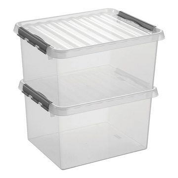 Sunware Aufbewahrungsbox the q-line (6 St), 36 Liter, verschließbar, stapelbar, staubgeschützt