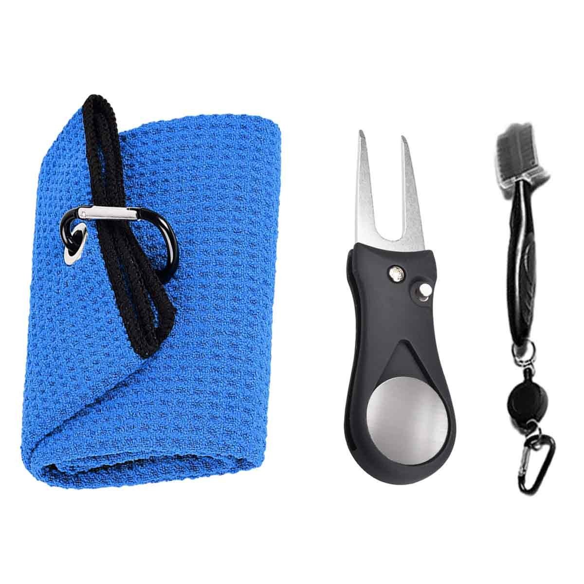Jormftte Handtücher Gefaltetes Golfhandtuch,lustiges Golf-Handtuch mit Clip hellblau