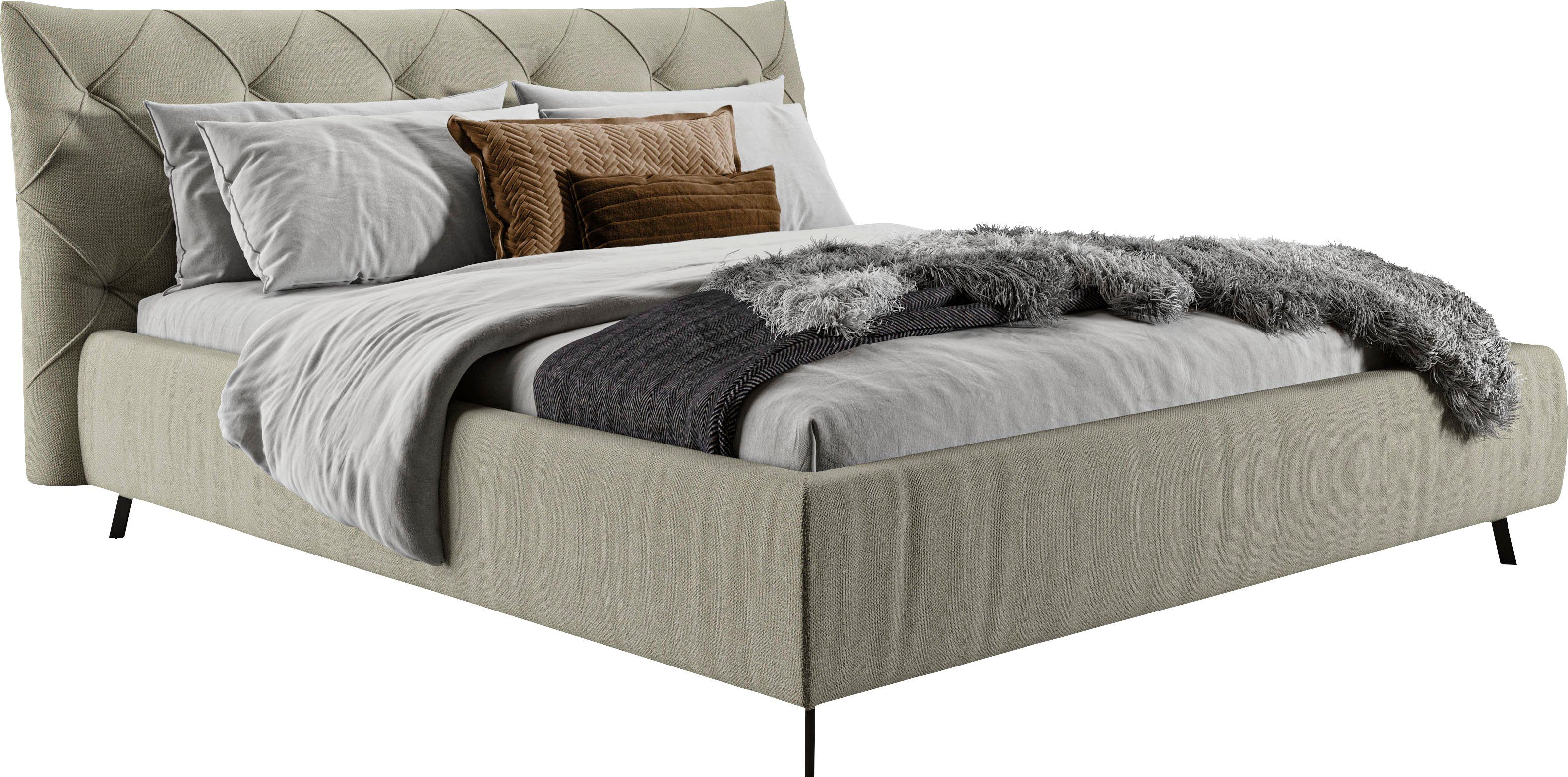 Home affaire Polsterbett Elloree, in 4 Breiten bis 200cm, auch in Leder, Kopfteilhöhe 105 cm, belastbar bis 280 kg, auch in Überlänge 220cm