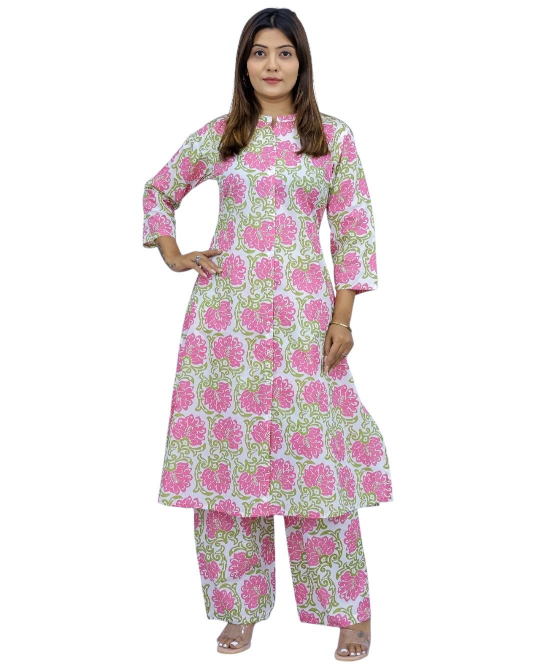 PfauGermany A-Linien-Kleid A-line Long TOP with Palazzo Trauser .2 PCS