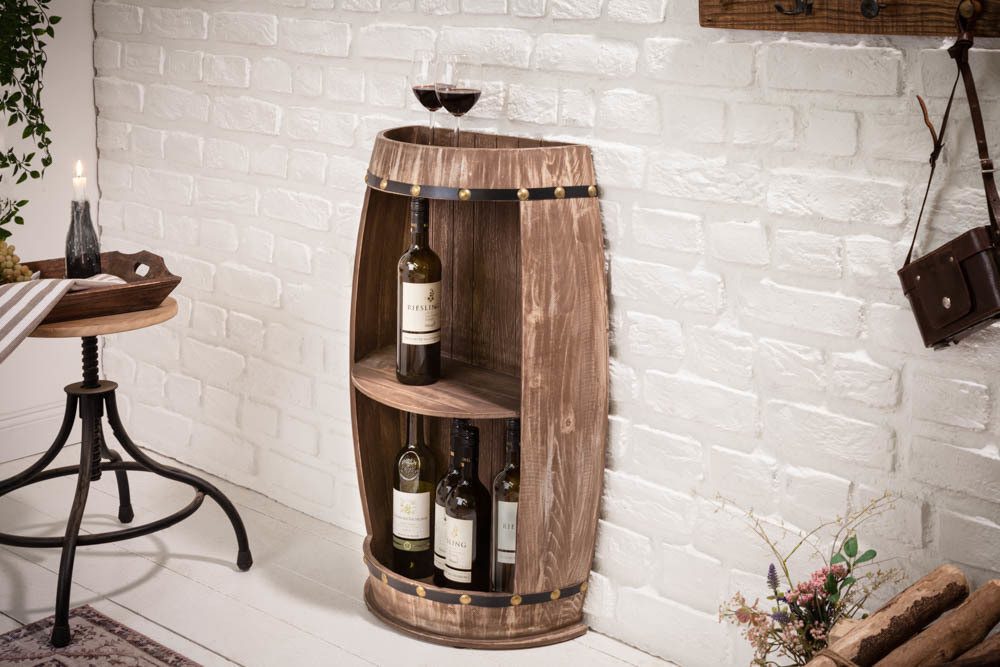 riess-ambiente Weinregal BODEGA 79cm natur, Einzelartikel 1-tlg., Holz · Flaschenregal · Shabby Chic · Weinfass · Pinie – Bild 2 von 5
